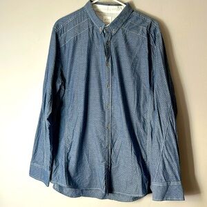 JB Holt blue long sleeve button-down shirt, size XL